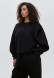 Milk color three-thread insulated sweatshirt with voluminous sleeves